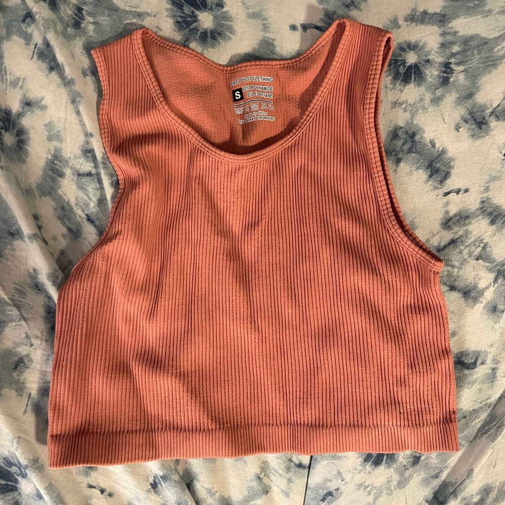 orange cropped tank top